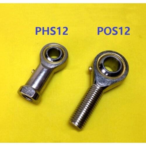 20pcs PHS12 POS12 12mm Rod Ends Bearings Fish Eye Rod End Joint Bearing