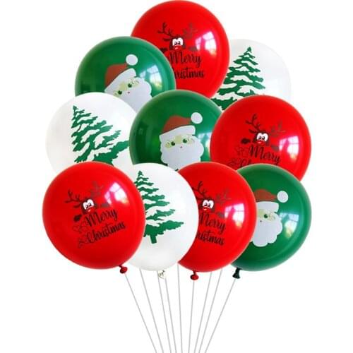 10Pcs/lot Merry Christmas Decor Latex Confetti Balloon Xmas Baloon Navidad Party Christmas Decoration for Home Globos Belen