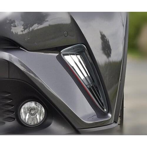 2PCS Chrome Side Grill Grille Cover Fog Light Bumper Molding for Toyota C-HR CHR 2016 2017 2018