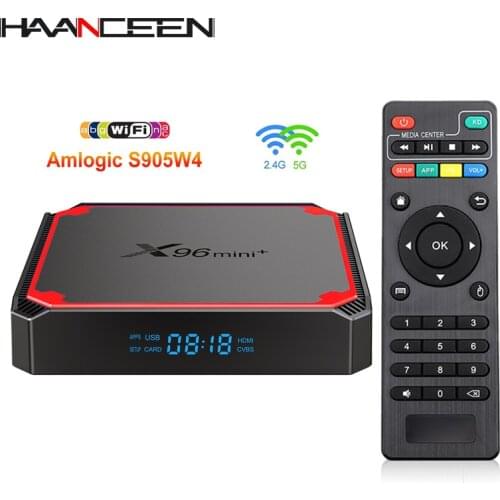 2021 New Smart Android 9.0 TV Box Amlogic S905W4 Quad Core 4K Media Player 2.4G&5G Wifi Google Youtube X96 MiNi+ Set Top Box