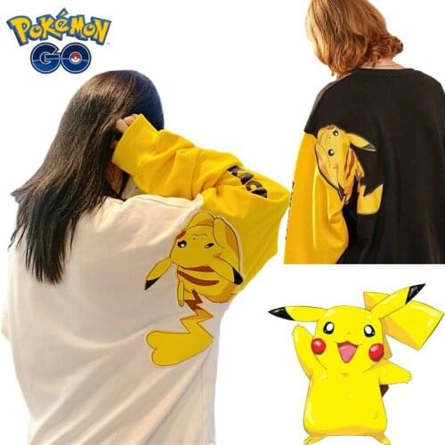 2021 Pokemon Pikachu Sweater Men and Women Anime Hoodie Cartoon Spring and Autumn Loose Sweater Couple Tops Long Sleeve T-shirt