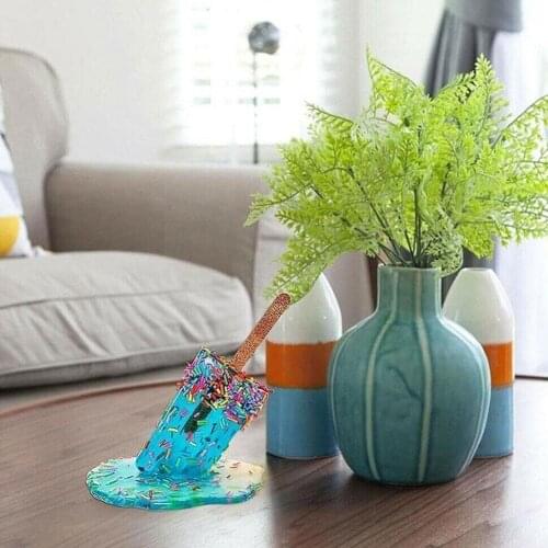 2021 Hot Sale Transparent Melting sicle Sculpture Decoration Resin Cream Accessories Popsicles Miniature Ice Craft Garden D Y0N3