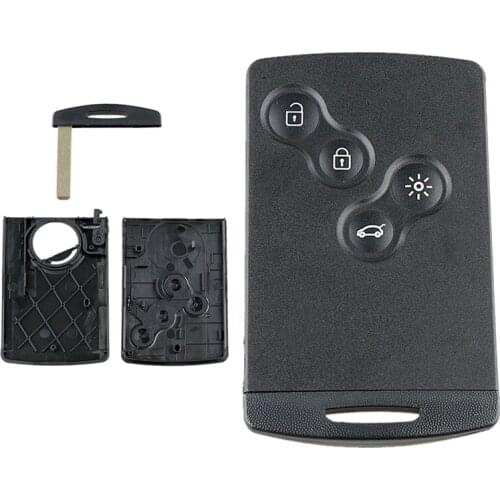 4 Buttons Car Key Card Smart Shell Case Replacement with VA6 Blade Car Key Accessories for Renault Laguna Koleos