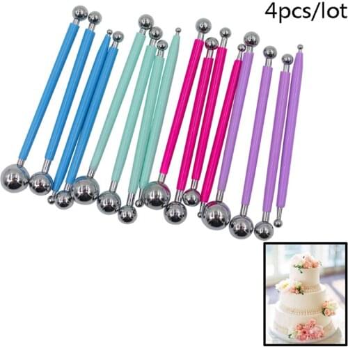 4pcs/set DIY Polymer Clay Tools Sculpture Tool Toys for Clay Carving Molding Ball Sticks Stainless Steel