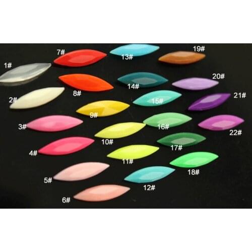 50pcs 4x15mm7x15mm Various Colors&Sizes Marquise Horse eye navette candy Acrylic Fancy Stone Pointed back Droplet Beads No holes