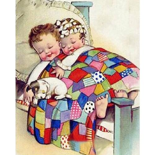 5D Diy Full Diamond Painting Child Puppy Diamond Mosaic Diamond Drawing Square Diamond Embroidery Cross Stitch Decoration Gift