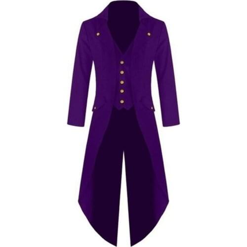 70% Dropshipping!!Mens Jacket Solid Color Retro Gothic Buttons Party Halloween Costume