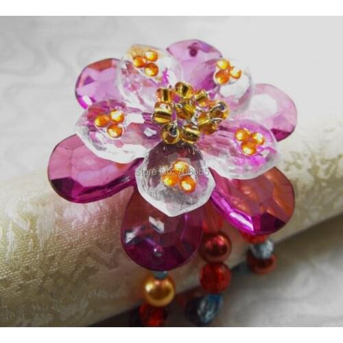 Acrylic flower napkin rings,napkin holder