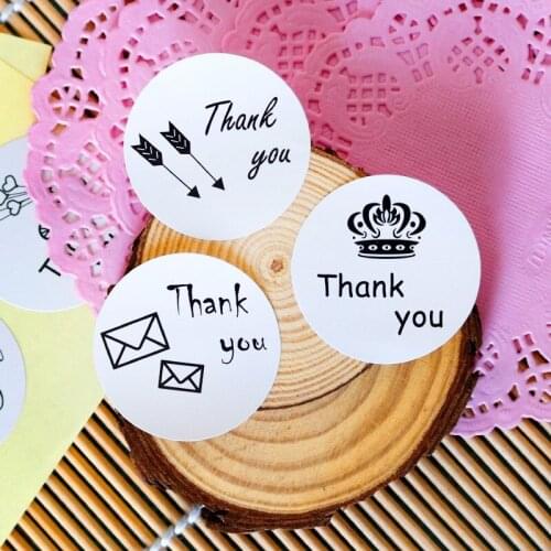 Free shipping 1200pcs new arrival thank you series Stickers Paper For Package Adhesive Seal Labels Stationery