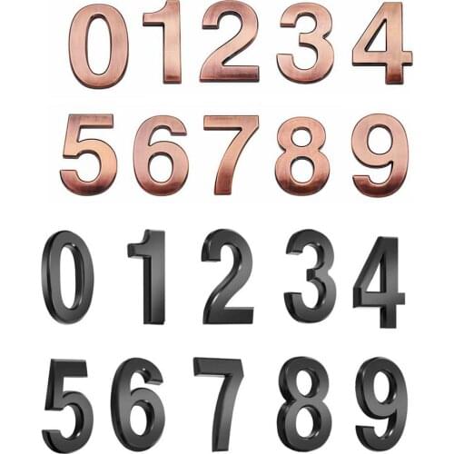 Bronze 3D Mailbox Numbers 0-9 Self-Adhesive Number Decal Address Number Sign For House Mailbox Offices Streets Cars Home Decor