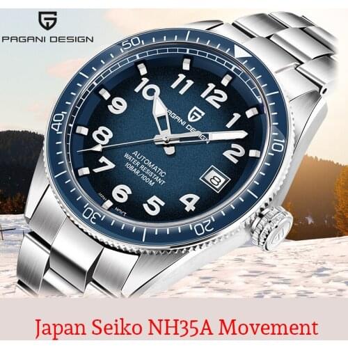 PAGANI Design automatic mens watches luxury brand mechanical men wrist watch 100M waterproof clock fashion Reloj hombres NH35A