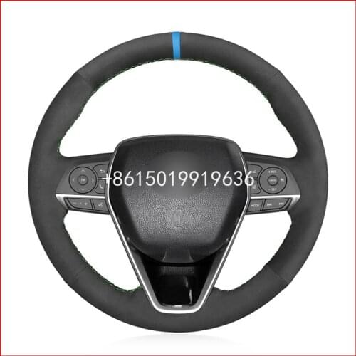DIY Top Leather Steering Wheel Hand-stitch on Wrap Cover For Toyota Camry 2018-19 Avalon 2019 Corolla 2019-20 RAV4 2019