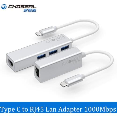Choseal USB-C to Gigabit Ethernet RJ45 Lan Adapter Multi USB 3.0 Lan converter For MacBook Pro Galaxy S9/S8/Note9 Type C Network
