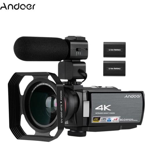 Andoer HDV-AE8 Digital Video Camera WiFi 4K Camcorder DV Recorder 30MP 16X Digital Zoom IPS LCD Touchscreen for Photography