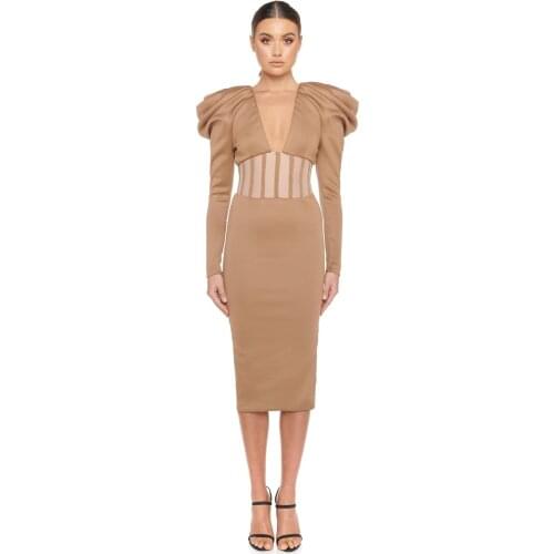 DEIVE TEGER Fashion Cloak Long Sleeve Zippers Sexy Deep V Neck Mesh Waist Bodycon Evening Party Vestidos fall Winter Satin Dress