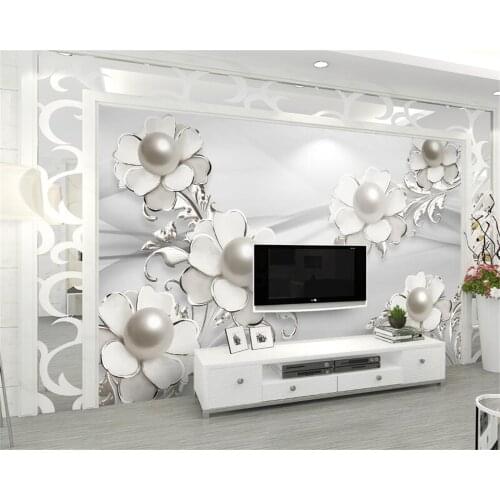 Custom Wallpaper photo Tapestry Jewelry Flowers 3D TV Background Wall Painting Home Decor Living Room Bedroom 3d wallpaper