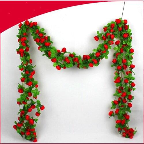Simulation Rose Rattan Wall Hanging Indoor Sewer Pipe Winding living Room Decoration Plastic Fake Artificial Flower Charm