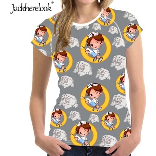 Jackherelook Fashion Short Sleeve Tees for Womens Cute Nursing Girls Designer T Shirts Summer Harajuku Tshirts Casual Ladies Top