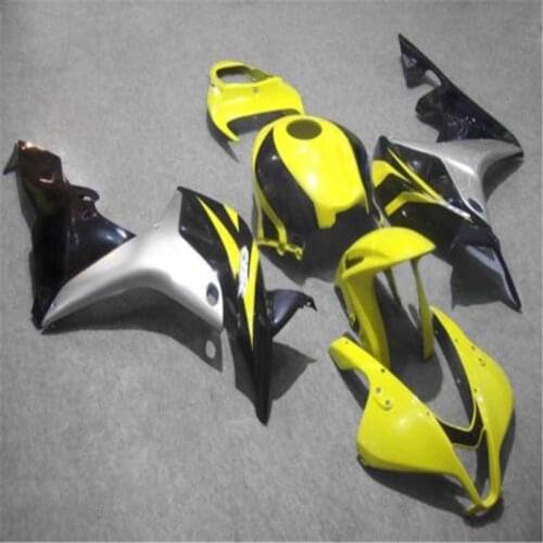 Km CBR 600RR 2007 2008 ABS yellow silver black Fairings set injection Motorcycle Fairing new Kit for CBR600RR F5 07 08 CBR600 RR