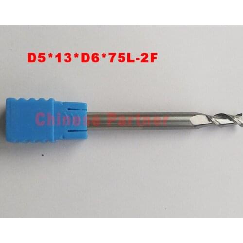 1pc 5mm hrc50 D5*13*D6*75L 2 Flutes end mill for Aluminum milling cutter Tools Carbide CNC Endmill Router bits knife