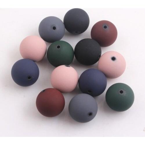 OYKZA New Fashion 20mm 100pcs Round Acrylic Rubber Beads for Kids Baby Girls Necklace Jewelry DIY