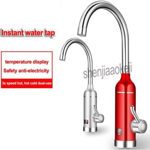 Kitchen Instant Heating Electric Faucet 360 Rotatable Tap Water Cold Hot Dual-Use Intelligent Tap Water With LED Display 220V