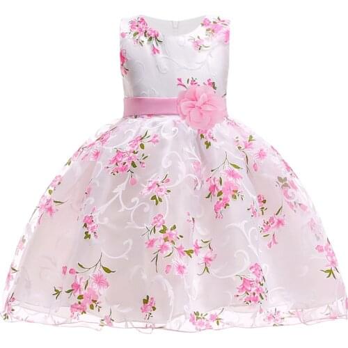 Summer Flower Dress For Girls Kids Clothes Party Wedding Events Bridesmaid Girl Dress Birthday Children Clothing Costumes 3 10 Y