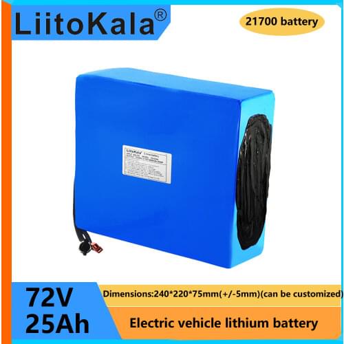 LiitoKala 20S 72V 25Ah 2000W electric bike battery 21700 5000mAh cell 72V electric scooter lithium battery with BMS