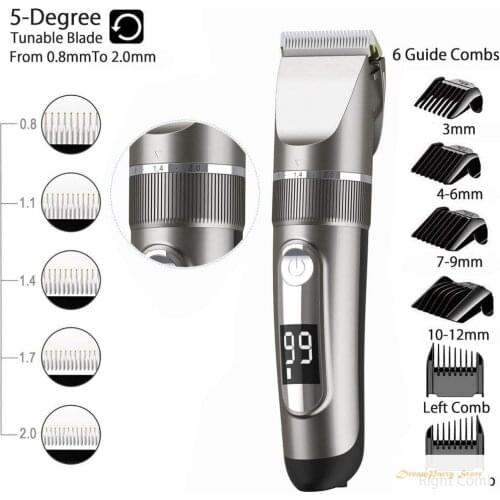 Professional Hair Clippers for Men Kids Professional Hair Trimmer Set Cordless Rechargeable Led Display Five Speed Adjustment