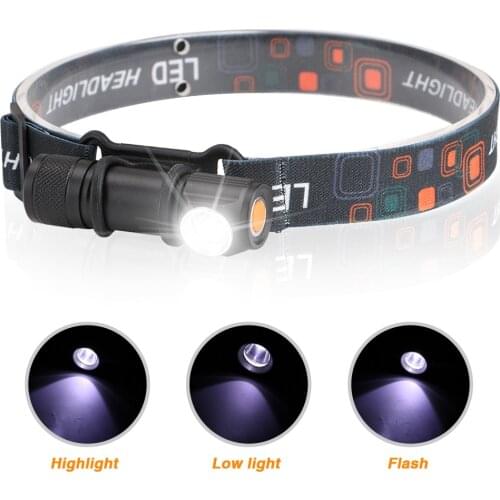 2 in 1 Multi-function Headlight Flashlight 3 Mode USB Charger Headlamp Camping Light Hunting Frontal Head Torch Built-in Battery