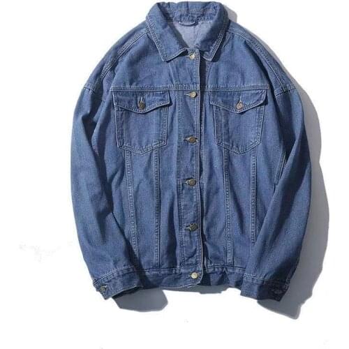 Cowboy jacket male, trend casual loose cowboy clothes, outside wear jacket m-4xl