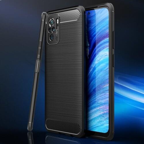 Note 10 Soft Case For Xiaomi Redmi Note 10 Pro case Silicone Carbon Fiber TPU Cover bumper For Redmi Note 10 4G shell Case Capa