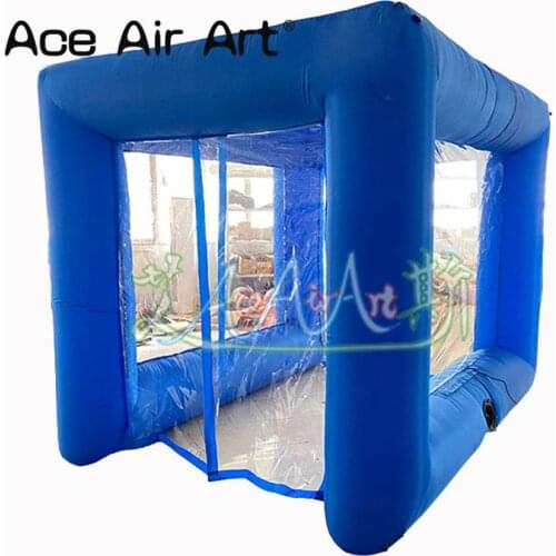 Newly 2.5x2.2x2.2m blue color inflatable medical sanitizing tent,blown up sterilizing tent with free internal blower on discount