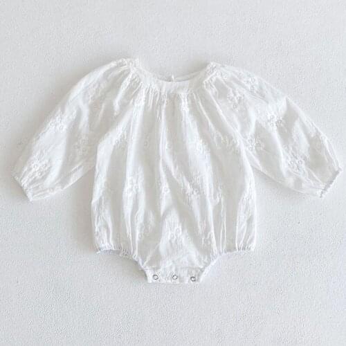 Autumn Baby Girls Clothes Thin Lace Bodysuits Infant Cotton Long Sleeve Jumpsuits Newborn Baby Girls Solid Casual Clothing
