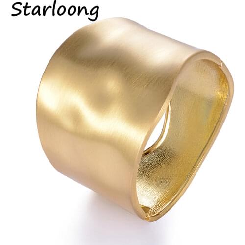 Punk Pulseiras Feminina Wavy Drawing Gold-color Rhodium Cuff Bracelets & Bangles for women Pulseras Femme Bijoux Jewelry