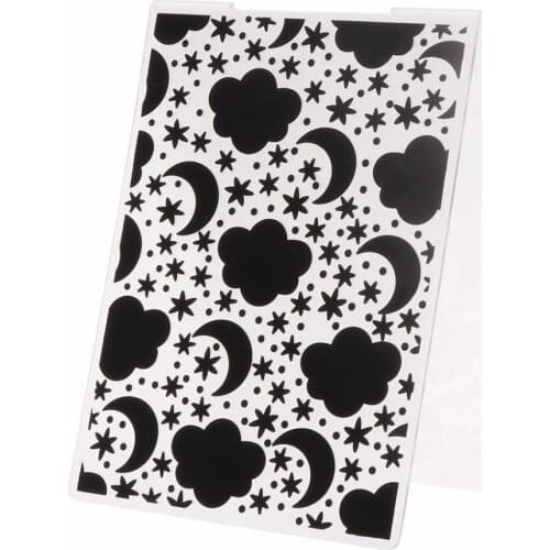 Plastic Embossing Folder Template for DIY Scrapbook Photo Album Card Paper Craft Clouds Stars Moon-S001