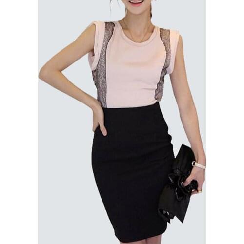 Multi-colored Elegant Wear to work Vintage Classic Back with zipper Skirt H625
