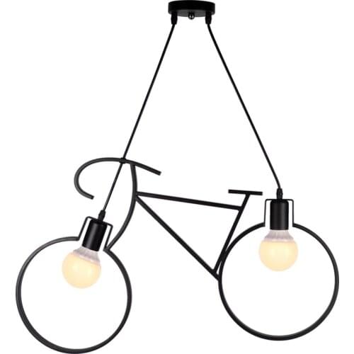 Modern Chandelier Bicycle Metal Wrought Iron Chandelier Lampshade E27 Edison Led Chandelier Living Room Cafe Shop