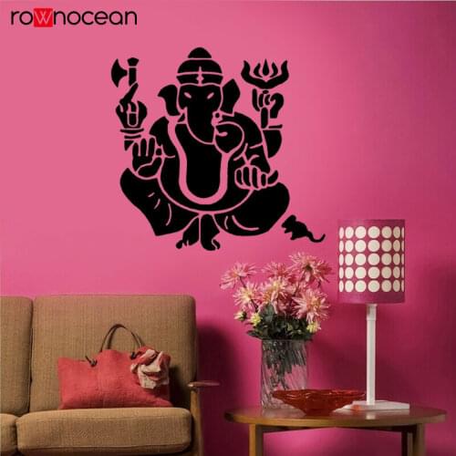 Modern Design Yoga Elephant Wall Sticker Vinyl Art Home Decor Room Removable Mural Ornament Indian Buddha Decals YD63