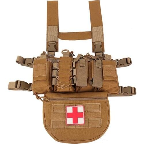 Tactical Chest Rig With Two Rifle Magazine Pouch Two Pistol Mag Pouch Military Police Vest Plate Carrier For Airsoft Hunting
