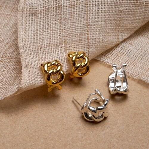 WTLTC French Style Metal Hollow Chains Shaped Hoop Earrings Retro Statement Hoops Earrings Solid Small Earrings for Women