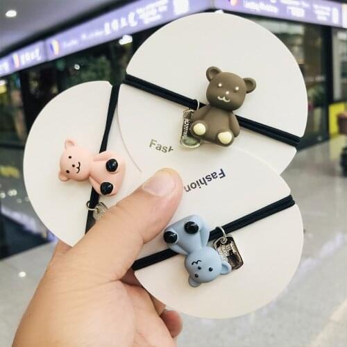 Hot Selling Fashion New Arrival Korean Style Women Girls Lovely Bear Hair Band High Elastic Hair Rope Sweet Hair Accessories