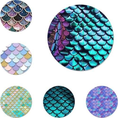 58mm Mermaid Fish Scale Icons Pins Badge Decoration Brooches Metal Badges For Clothes Backpack Decoration