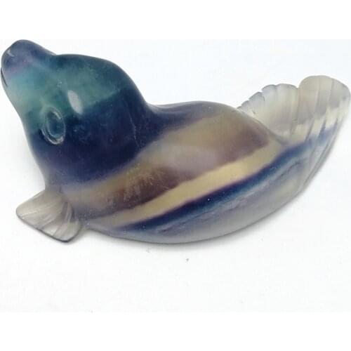 1-3pcs natural fluorite quartz crystals and stones carving fluorite seal gemstones cute animal healing gift home decor