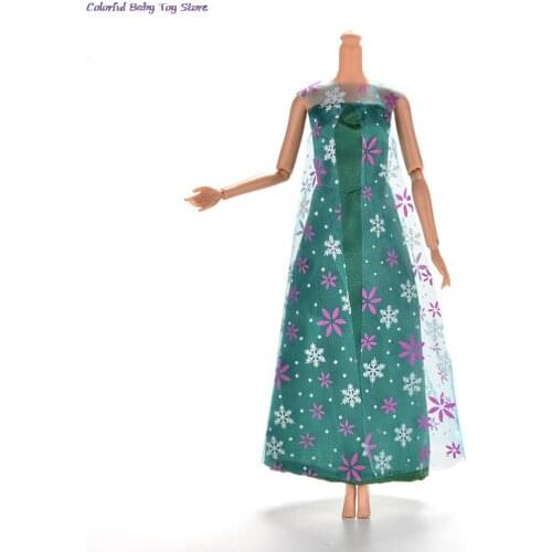 1pc Elegant Fairy Princess Dress For Elsa Ice Queen Wedding Gown Party Outfit For Doll Dress