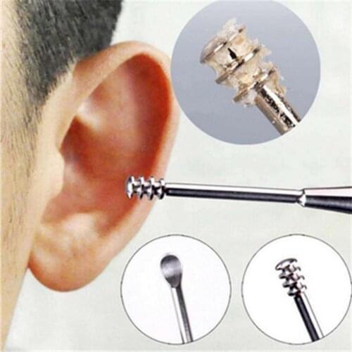 1Pc Ear Wax Pickers Stainless Steel Ear Picks Wax Removal Curette Remover Cleaner Ear Care Tool Ear Pick Ear Spoon Beauty Tools