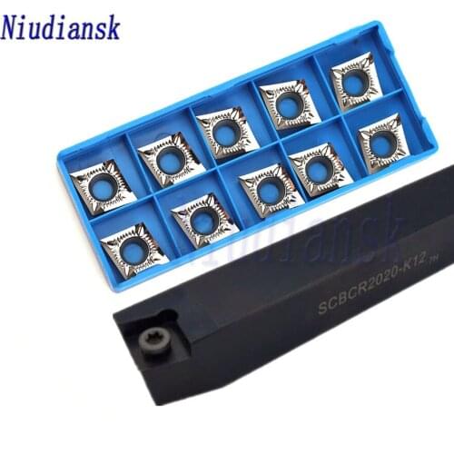 1pc SCBCR2020K12 SCBCR1616H12 External Turning Tool Holder SCBCR2525M12 SCBCL 10pcs CCMT1204 Carbide Inserts CNC Lathe Tool Suit