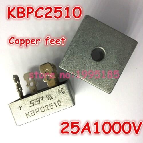 10Pcs/Lot KBPC2510 25A1000V Diode Bridge Rectifier