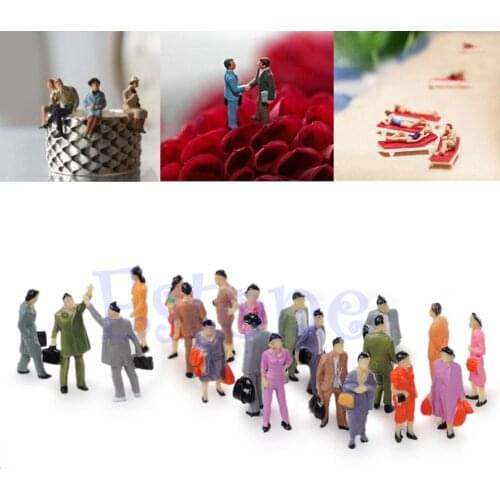 100x 1:100 Building Layout Model People Train HO Scale Painted Figure Passenger