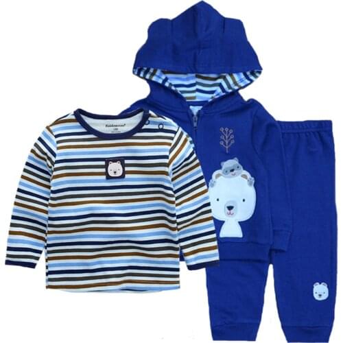 2019 3PCS/Lot Newest Coat Tops Pants Baby Boy Clothing Set Suits Cotton Long Sleeve Winter Newborn Baby Girls Clothes